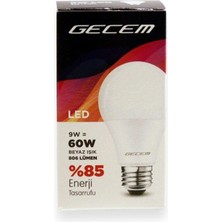 Gecem 9 W Led Ampul 10'lu Paket Beyaz Işık - 10'lu Paket