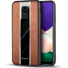Zebana Xiaomi Redmi Note 9 Kılıf Zebana Premium Deri Kılıf Kahverengi