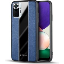 Zebana Xiaomi Redmi Note 10 Pro Kılıf Zebana Premium Deri Kılıf Mavi