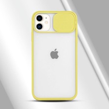 Zebana Apple iPhone 12 Kılıf Kamera Lens Korumalı Kılıf Sarı
