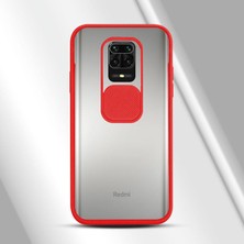 Zebana Xiaomi Redmi Note 9 Pro Kılıf Kamera Lens Korumalı Kılıf Kırmızı