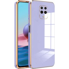 Zebana Xiaomi Redmi Note 9s Kılıf Golden Silikon Kılıf Lila