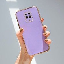 Zebana Xiaomi Redmi Note 9s Kılıf Golden Silikon Kılıf Lila