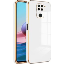 Zebana Xiaomi Redmi Note 9 Kılıf Golden Silikon Kılıf Beyaz