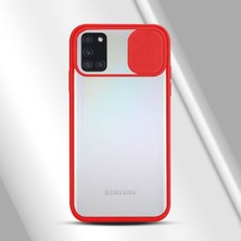 Zebana Samsung Galaxy A31 Kılıf Kamera Lens Korumalı Kılıf Kırmızı