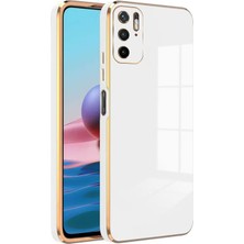 Zebana Xiaomi Redmi Note 10 5g Kılıf Golden Silikon Kılıf Beyaz