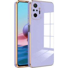 Zebana Xiaomi Redmi Note 10 Pro Kılıf Golden Silikon Kılıf Lila