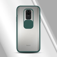 Zebana Xiaomi Redmi Note 9 Kılıf Kamera Lens Korumalı Kılıf Yeşil
