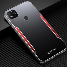 Xiaomi Redmi 9c Kılıf Zebana Metal Mitras Kılıf (Silikon Kenar) Kırmızı