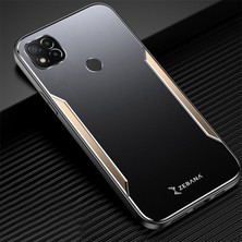 Xiaomi Redmi 9c Kılıf Zebana Metal Mitras Kılıf (Silikon Kenar) Gold