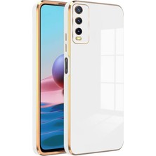 Vivo Y20S Kılıf Golden Silikon Kılıf Beyaz