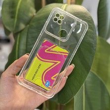 Xiaomi Redmi 9c Kılıf Kartlıklı Şeffaf Silikon Kılıf Şeffaf