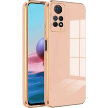 Zebana Xiaomi Redmi Note 11 Kılıf Golden Silikon Kılıf Rose Gold