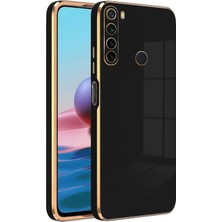 Zebana Xiaomi Redmi Note 8 Kılıf Golden Silikon Kılıf Siyah