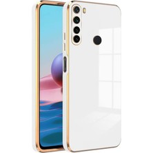 Zebana Xiaomi Redmi Note 8 Kılıf Golden Silikon Kılıf Beyaz