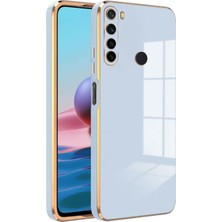 Zebana Xiaomi Redmi Note 8 Kılıf Golden Silikon Kılıf Açık Mavi