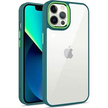 Zebana Apple iPhone 12 Pro Max Kılıf Guard Kamera Korumalı Silikon Kılıf Yeşil