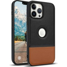 Zebana Apple iPhone 13 Pro Kılıf Zebana Business Deri Kılıf Siyah + Kahverengi