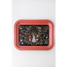 Evle EE161-9A Tales Alices Desenli Dikdörtgen Tepsi 23X31 cm