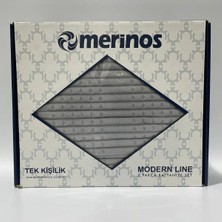 Mutlu Gri Tek Kişilik  2 Parça Modernline Yatak Örtüsü Merinos