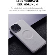 Deilmi Iphone 14 Plus Uyumlu Deri Loop Magsafe Destekli Kablosuz Şarj Uyumlu Renkli Soft Deri Kılıf Kapak