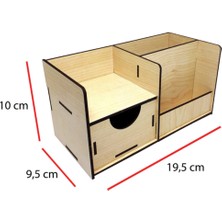 Cansares Ahşap Masaüstü Kalemlik Ataçlık Ofis Çalışma Masası Arşivleme Düzenleme Organizer