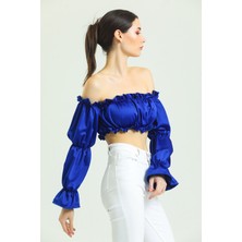 ALV Fashion Mavi Crop Bluz