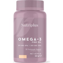 Farmasi Nutrıplus Omega 3 Balık Yağı 30 Yumuşak Kapsül 375 mg EPA 250 mg DHA İçeren Besin Takviyesi