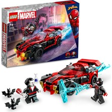 LEGO Marvel Miles Morales Morbius’a Karşı 76244 - 7 Yaş ve Üzeri için Minifigür ve Araba İçeren Örümcek Adamlı Oyuncak Yapım Seti (220 Parça)