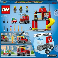 LEGO City İtfaiye Merkezi ve İtfaiye Kamyonu 60375 - 4 Yaş ve Üzeri İçin 3 Minifigür İçeren Eğlenceli bir Başlangıç Oyuncak Yapım Seti (153 Parça)