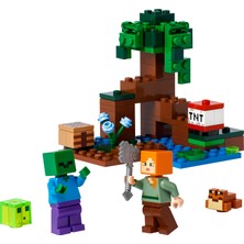 LEGO Minecraft Bataklık Macerası 21240 - 7 Yaş ve Üzeri Çocuklar Için Alex, Zombi, Balçık ve Kurbağa Içeren Oyuncak Yapım Seti (65 Parça)