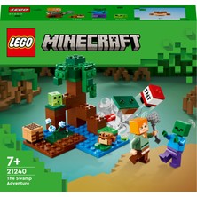 LEGO Minecraft Bataklık Macerası 21240 - 7 Yaş ve Üzeri Çocuklar Için Alex, Zombi, Balçık ve Kurbağa Içeren Oyuncak Yapım Seti (65 Parça)