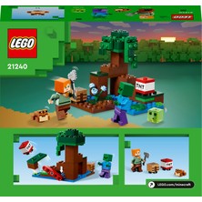 LEGO Minecraft Bataklık Macerası 21240 - 7 Yaş ve Üzeri Çocuklar Için Alex, Zombi, Balçık ve Kurbağa Içeren Oyuncak Yapım Seti (65 Parça)