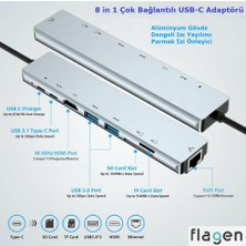 Apple Macbook Air M2 Type-C Çoğaltıcı 8 In 1 Ethernet Sd USB HDMI