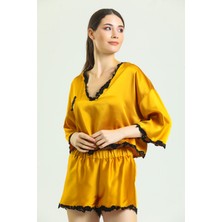 Dantel V Yaka Pijama Takım