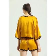 Dantel V Yaka Pijama Takım