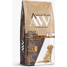 Animal World Adult Kuzu Eli Pirinçli Yetişkin Köpek Maması 15 kg