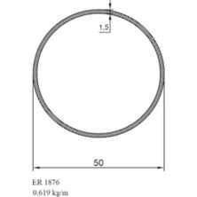 Alm Alüminyum Küpeşte Profili Er 1876 50'Lik 1,5mm Sarı Parlak 3 Metre