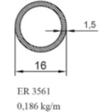 ALM Alüminyum Market Küpeşte Profili Er 3561 16'Lık 1,5mm Eloksal Parlak 3 Metre