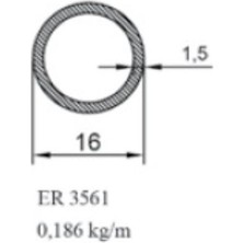 Alm Alüminyum Küpeşte Profili Er 3561 16'Lık 1,5mm Inox Parlak 3 Metre