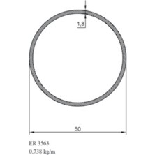 Alm Alüminyum Küpeşte Profili Er 3563 50'Lik 1,8mm Inox Parlak 3 Metre