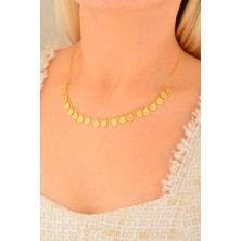 Cebeci 14 Ayar Pullu Tuğralı Altın Kolye