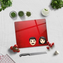 Decorita Emoji Ailesi Kadın & Erkek | Cam Kesme Tahtası - Cam Kesme Tablası