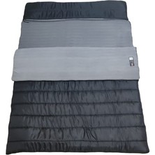 Neo -23 350 gr ELYAF+200 gr Peluş Polarlı Yastıklı  Şapkalı Çift Kişilik Uyku Tulumu Lacivert