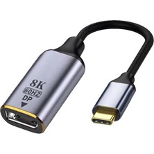 Gplus 8KCDP01 8k Ultra Hd 60 Hz Type-C To Dp Display Port Çevirici 8k 4320P Hdr Vrr Qms Dp Çevirici