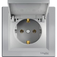Schneider Electric Schneider Asfora Plus Alüminyum Kapaklı Topraklı Priz Çerçeveli - EPH3100161
