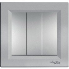 Schneider Electric Schneider Asfora Plus Alüminyum Üçlü  Anahtar Çerçeveli - EPH2100161