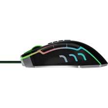 Pusat V5 24000 DPI Yüksek Performans 11 Tuşlu Kablolu RGB Oyuncu Mouse - Siyah