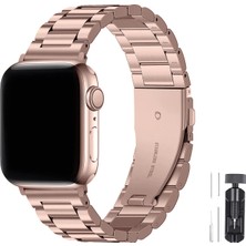 Kip GSM Apple Watch Uyumlu 38MM 40MM 41MM 42MM 44MM 45MM 49MM 1/2/3/4/5/6/se/7/8/ultra Paslanmaz Çelik Kordon Ayarlama Aparatlı