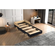 Koç Tek Yapı Elif Unisex Bebek ve Çocuk Karyolası-Ahşap Çocuk Karyolası Elif-Antrasit